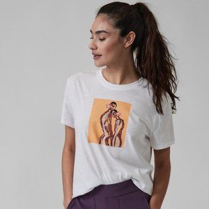 Athleta Daily Relaxed Artist Graphic Lindsay Adams White Tee Size L NWT